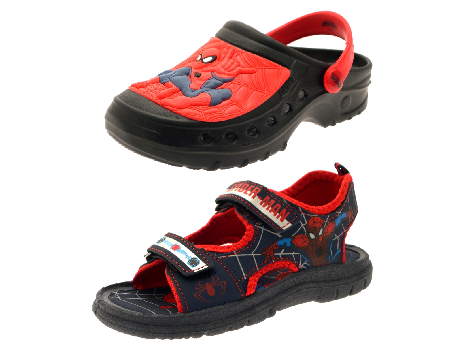 Kids Boys Spiderman Summer Sandals Slip On Beach Clogs Mules Holiday